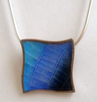 Blue leaf pendant